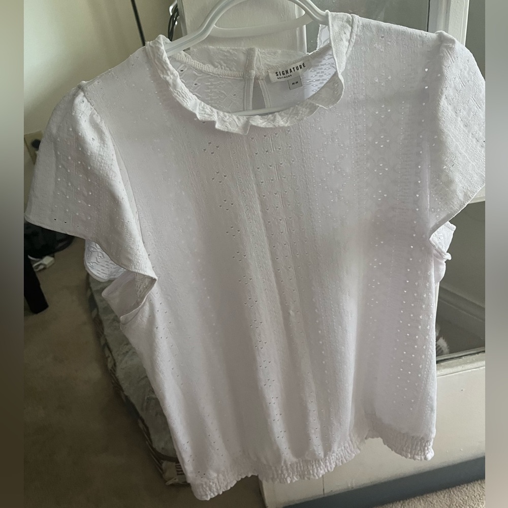 White Eyelet Top